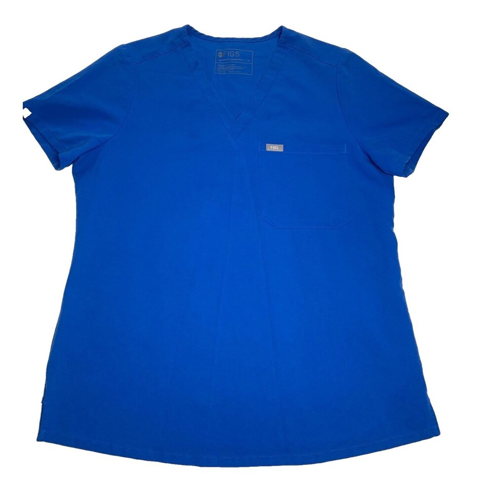 Figs Catarina Scrub Top Womens M Blue 1 Pocket FW1000 - Picture 1 of 7